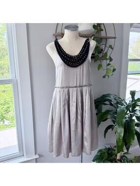 3.1 Phillip Lim Silk Sleeveless Dress with Embellished Neckline Size 2
